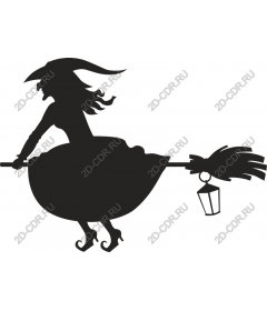  Adorable witch on broomstick