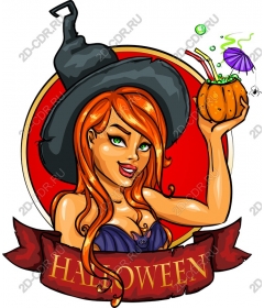  Adorable witch Halloween with pumpkin drink