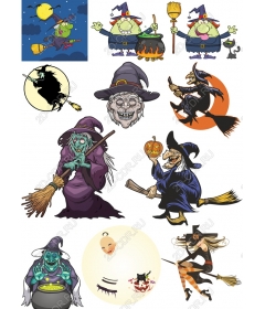 A set of witches on Halloween