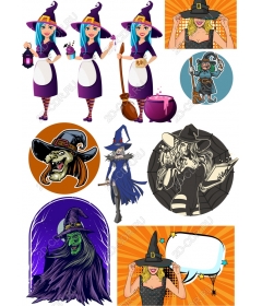 Set of Witch and Whimsical
