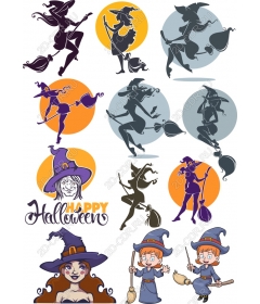 Set Of Witch Halloween 12