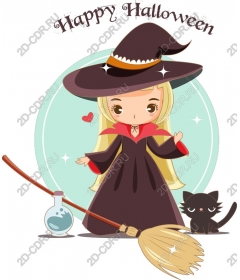  Cute witch for Halloween