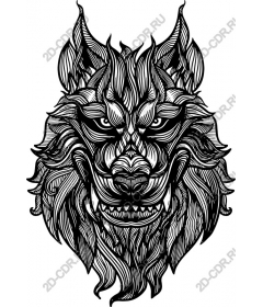  Голова свирепого волка