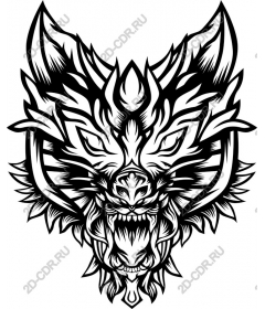  Stylized wolf head