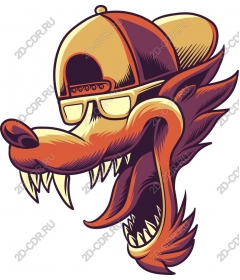  Stylized wolf head - a Hat and sunglasses