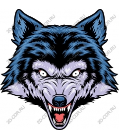  Ferocious snarling wolf head