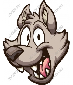 Playful cartoon wolf