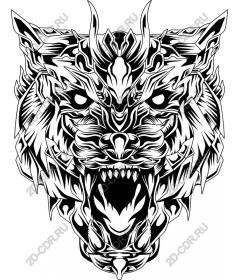 Head of a ferocious lion