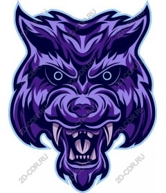 The head is purple ferocious wolf