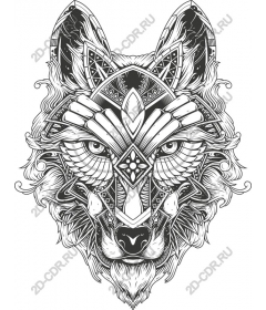 Intricate wolf head