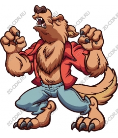 Muscular werewolf