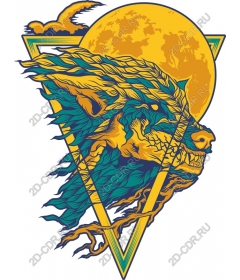  Bright wolf head