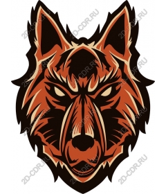 Head ferocious wolf