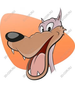 Playful cartoon wolf