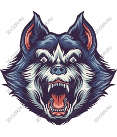 Head ferocious wolf