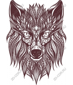  Stylized wolf head