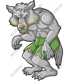 Muscular werewolf cartoon