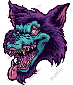  Ferocious snarling wolf head