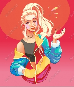  Colored retro coat Female character