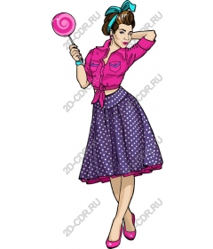  A retro chic woman with Lollipop