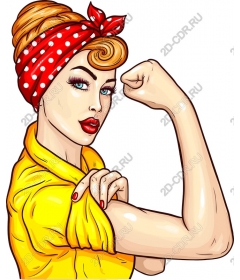  Strengthening Retro Woman Flexing
