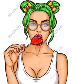 Playful selenourea girl with Lollipop