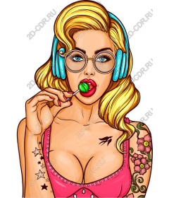  Bright retro candy girl