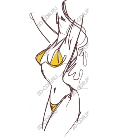 Abstract yellow bikini