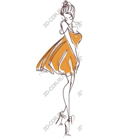  Elegant orange dress fashion