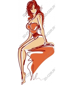  Elegant woman in the style of line art