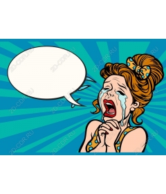  Emotional retro woman crying