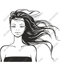  Elegant woman with flying hair