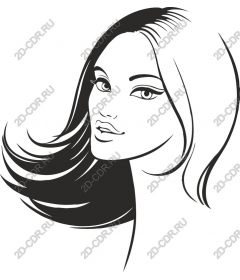 Woman with flowing hair