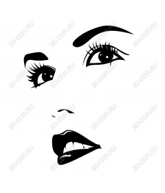  Elegant black and white female face