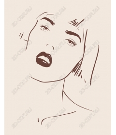  Elegant line drawing of a female face