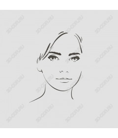  Elegant linear art of a female face