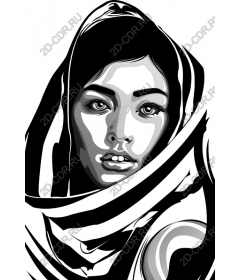  An elegant black and white woman portrait