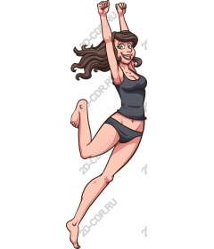  Joyful woman jumping