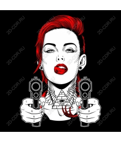  Cruel woman with two guns
