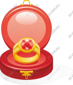  Elegant ring with gemstones in red velvet box
