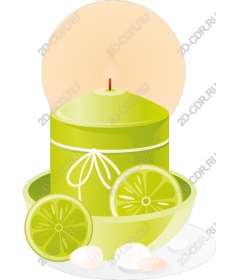  Bright green candle lime green
