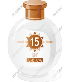  Стильный флакон солнцезащитного крема SPF 15