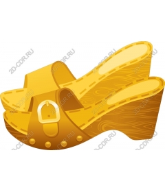  Bright yellow clogs on the platform