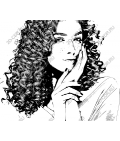  Charming portrait with curly hair