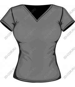 Women's grey t-shirt with V-neck