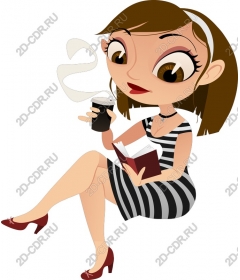  Chic reader with coffee