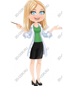 Cheerful woman scientist
