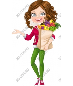 Cheerful woman with fresh vegetables
