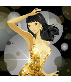 Glamorous gold dance diva