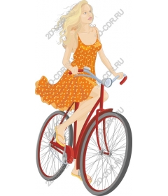  Bright woman on a Bicycle